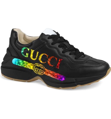 gucci rainbow sneaker|Gucci rhyton lace up sneakers.